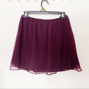 3/$12 Garage eggplant mini circle skater chiffon skirt